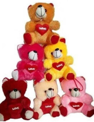 UTAAYAPI mini loveable teddy bears combo pack of 6 pack-7inch (multicolour)  - 7 inch(Multicolor)