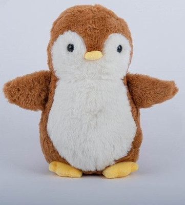ZOQQI Brown Fur Penguin Soft Toy Cute Plush Kids Animal Toy  - 25 cm(Brown)