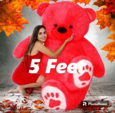 huge laugh 5 FEET Soft Stuffed spongy huggable cute Teddy Bear  - 60 inch(Red)