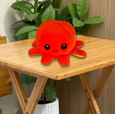 Synlark Reversible Octopus Sitting Plush Soft Toy Cute Kids Animal Home Decor Boys/Girls  - 15 cm(Orange, Yellow)