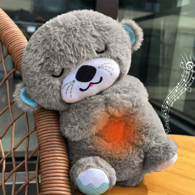 PIRU 01 Breathing Otter Glowing Music for Baby Sensory Sleep Lights Rhythmic  - 27 cm(Grey)