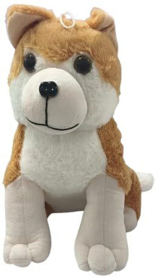 shizuha Plush Wolf Dog Stuffed Animal, Brown and White, Soft Cuddly Toy  - 20 cm(Multicolor)