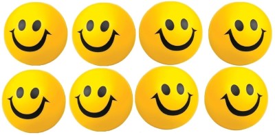 Magrido 8Pcs Stress Reliever Smile Ball/Cute Face Soft Squeeze Sponge Ball for Kids  - 10 cm(Yellow)