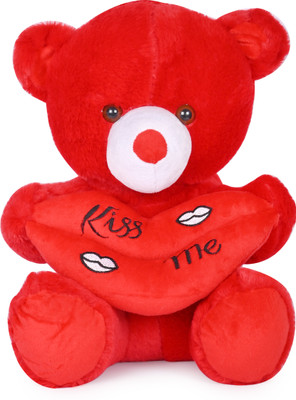 Besties Hugs Stuffed Kiss Teddy Bear | Perfect Valentine Gift  - 45 cm(Red)