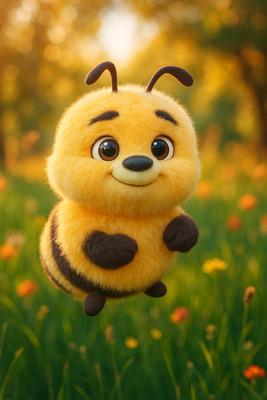 BEBOTA Cute Honey Bee Small Size Plush Toy, Soft Toy Pack of 1  - 30 cm(Yellow, Brown)