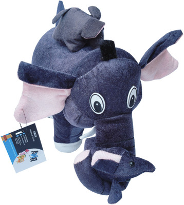AMR TRADERS Stuffed Mother Elephant Toy  - 32 cm(Blue)