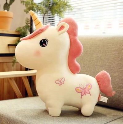 SPELEN Cute Big Unicorn Rainbow Plush Stuffed Animal Soft Toy  - 50 cm(White)