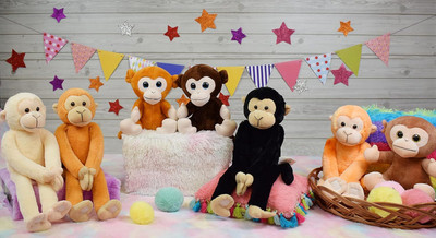 HELLOBEAR Premium Quality Soft Cute Hanging Monkey Stuffed Toy  - 35 cm(Beige)