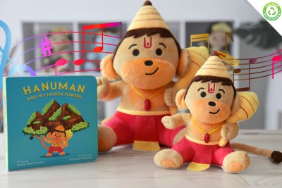 MODI TOYS Baby Hanuman Collection Mantra Singing Plush Toy  - 11 inch(MULTIPLE COLOR)