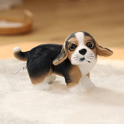 Tickles Cute Puppy Dog Soft Stuffed Plush Animal Toy for Kids Girls & Boys  - 20 cm(Brown & Black)