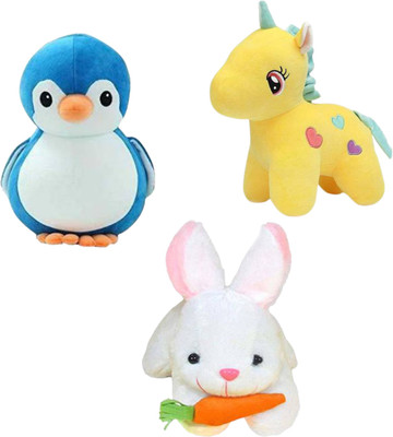 HELLOBEAR Cute and lovely soft toy set of 3  - 25 cm(White, Blue, Yellow)