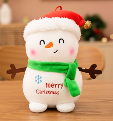 Tickles Cute Snowman with Cap & Scarf Soft Stuffed Plush Toy for Kids  - 18 cm(Multicolor)