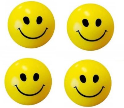 KEtoy Slimy Squishy Stress Reliever Smiley Ball for Kids -Pack of 4  - 5 cm(Yellow)