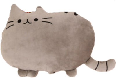TechMax Solution Cute Grey Cat Kawaii Pillow Plush Toy  - 45 cm(Grey)