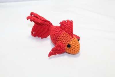 PH Artistic Small crochet amigurumi fish keychain orange and red gift color item for friends  - 2 inch(Multicolor)