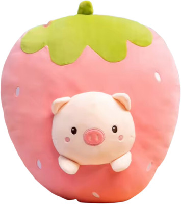 TechMax Solution CUTE STRAWBERRY PIG SOFT PLUSH TOY  - 60 cm(Pink)