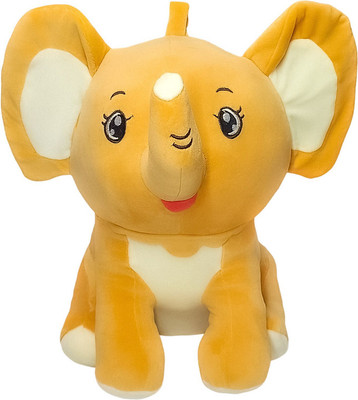 snuglystuff Latest CH Baby Elephant Stuffed SoftToy |  - 45 cm(mustard)
