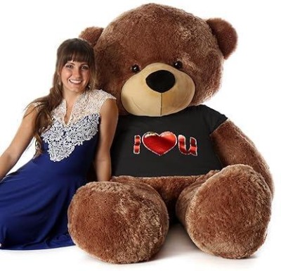 AVSHUB Soft Cute 4 Feet Giant Teddy Bear Cuddles with I Heart You T-Shirt for Girls  - 20 cm(Brown)