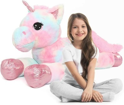 AVS Super Soft Plush Cute Unicorn Soft Toy Stuffed for Kids -70 cm rainbow  - 70 cm(rainbow)