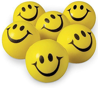 AARSHI CREATION Smiley Stress Relief Ball | Soft Squeeze Toy for Kids & Adults for Hand Exercise  - 7.5 cm(Yellow)