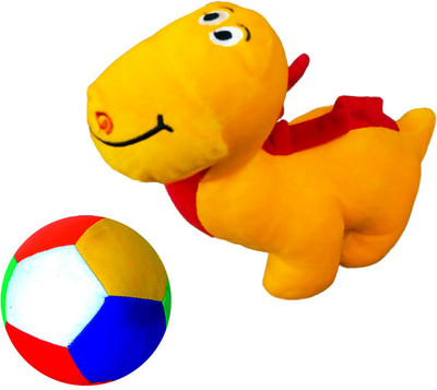Trendller Hugable cute Dinosaur Dragon stuff Animal Teddy Bear Soft Toys for Kids / Gift  - 22 cm(Yellow, Red)