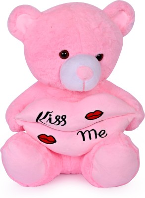 Besties Hugs Stuffed Kiss Me Teddy Bear | Perfect Valentine Gift  - 45 cm(Pink)