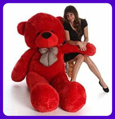 Abhinav toys Z_3 feet red soft and cute plus teddy and anniversary gift someone special  - 90.35 cm(Red)