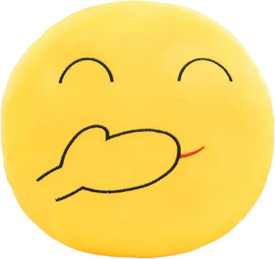 TechMax Solution Eight smile Cute Smiley Pillow Plush Toy  - 30 cm(Yellow)