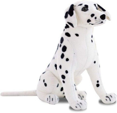 SHREEJI GIFT Sitting White Dalmatian Dog Stuffed Plush Soft Toy  - 32 cm(White)