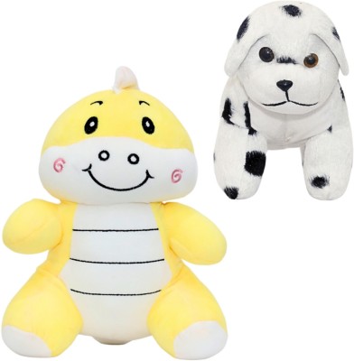 Bamani Combo of 2 Baby Monster And Chintu Dog Soft Toy | Stuffed Animal Toy for Kids  - 18 cm(Multicolor)