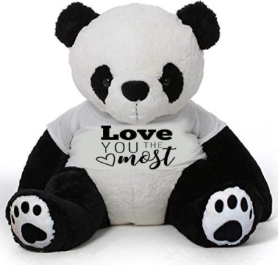 Hug 'n' Feel SOFT TOYS teddy bear Wearing a Love You Most T-Shirt 3 feet Multicolor  - 92 cm(panda)