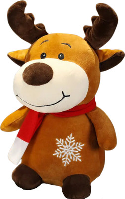 TechMax Solution Cute Reindeer Plush Toy  - 30 cm(Brown)