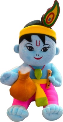 Aurelio Marco Supersoft Lord Krishna soft Toy with Matki  - 31 cm(Multicolor)