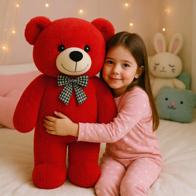 Krishna Creation 3 Ft Red Teddy Bear Cute Plush Soft Toy for Gift  - 90 cm(Red)