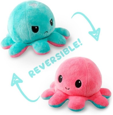 Amazm Reversible Mini Octopus Cute Baby Plush Toy  - 15 cm(PINK & BLUE)