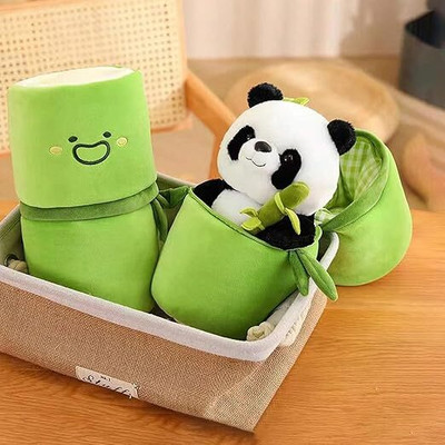 Os Retail Bamboo Panda Soft Toy Stuffed Animal Teddy  - 15 cm(Green)