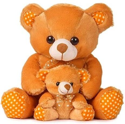 sai ji Cute Mother Baby Teddy Bear Soft Toy for Baby Girls  - 40 cm(Brown)