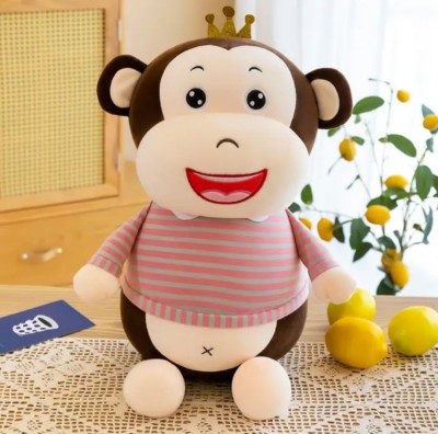 Divyanshi Enterprises Super Soft Monkey Soft Stuffed Animal Plush Toy for Kids Birthday Gifts  - 35 cm(Multicolor)