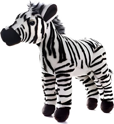 Tickles Zebra Soft Stuffed Plush Animal Toy For Kids Boys & Girls Birthday Gift  - 18 cm(Black & White)