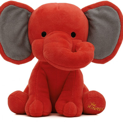 Toyingly Red Elephant Plush Toy Soft & Cuddly Stuffed Animal for Kids  - 35 cm(Red)