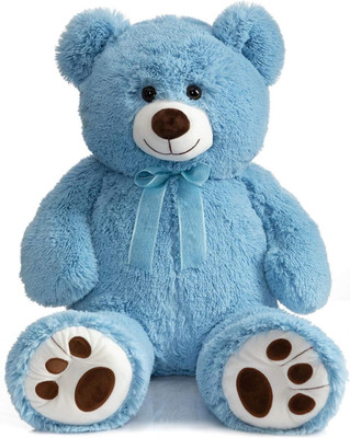 jimdar Skin Friendly Ultra Soft Giant Stuffed Teddy Bear with Paw Printed  - 36 cm(Blue)