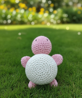 MynaMo Handmade Crochet Turtle  - 10 cm(White)