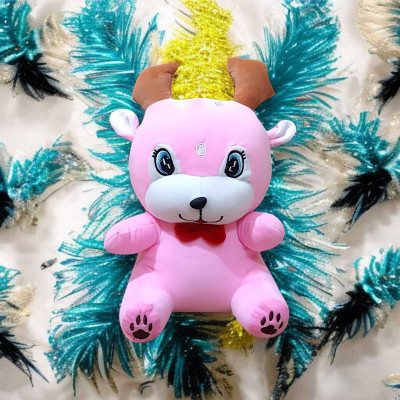 Luipui Cute Deer Soft Toy– Plush Stuffed Animal Toy for Kids, Gifting & Decor  - 38 cm(Pink)