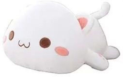 tinytotem Sleeping Cat Stuffed Animals, Soft Plush Pillow Kawaii Kitten Toy  - 35 cm(White)