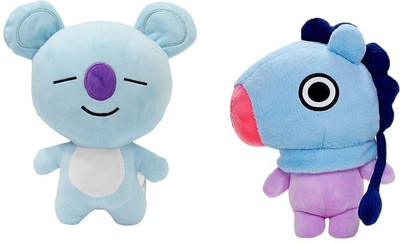AVS BTS Combo Manga aNd Koya Soft Toy BTS Bangtan Boys Stuffed Plush Toy for Kids  - 30 cm(purple and blue)