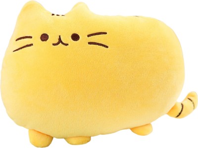 TechMax Solution Cute Yellow Cat Kawaii Pillow Plush Toy  - 30 cm(Yellow)