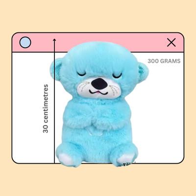 Fusked Flufies Breathing Otter Teddy with Realistic Breathing  - 30 cm(Blue)