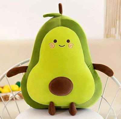 Saiak Soft Avocado Cushion Stuffed Toy Cute Plush for Kids | Soft Toy for Girlfriend  - 32 cm(Green)