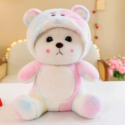 Dunky Soft Toys Cute Rainbow Colored Huggable Teddy Bear  - 30 cm(Multicolor)