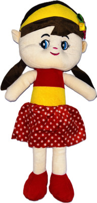 KIDSCROWD Huggable stuffed cute soft doll for kids 60cm/red-yellow  - 60 cm(Multicolor)
